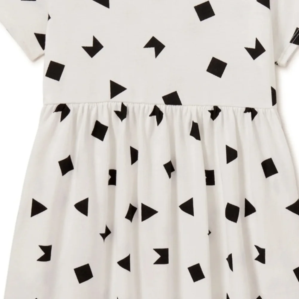 Wonder Nation Black and White A-Line Dress Short Sleeve Casual
